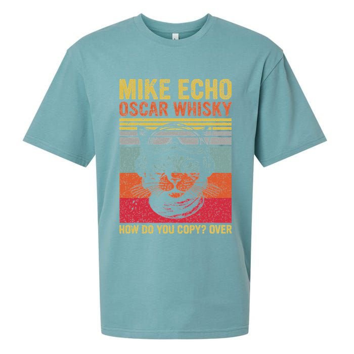 Cat Pilot Mike Echo Oscar Whisky How Do You Copy Sueded Cloud Jersey T-Shirt