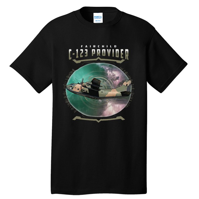 C123 Provider Military Transport Aircraft Pilot Veteran Tall T-Shirt