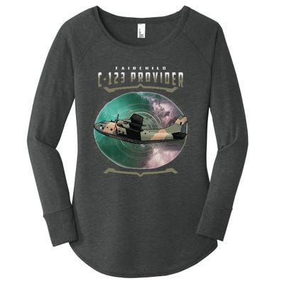 C123 Provider Military Transport Aircraft Pilot Veteran Women's Perfect Tri Tunic Long Sleeve Shirt