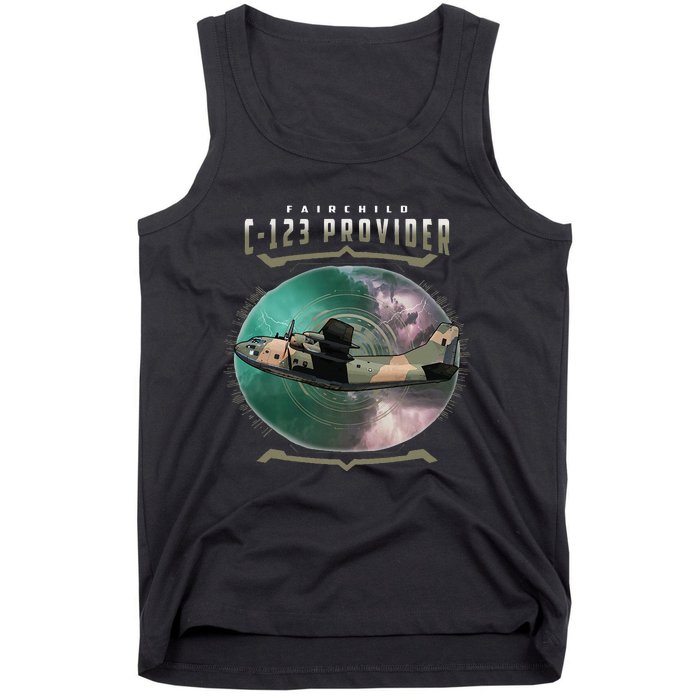 C123 Provider Military Transport Aircraft Pilot Veteran Tank Top