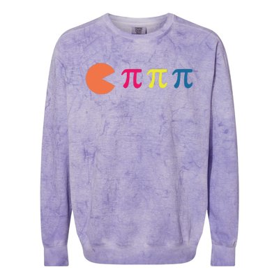 Cool Pac Man Eating Pi Colorblast Crewneck Sweatshirt