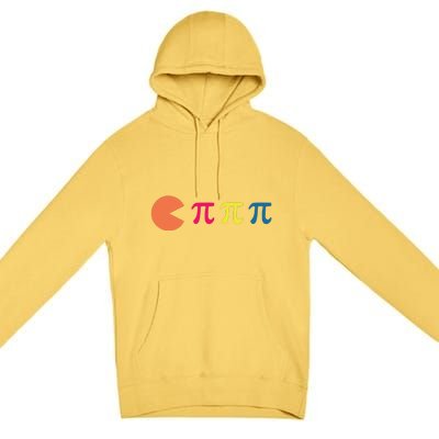 Cool Pac Man Eating Pi Premium Pullover Hoodie