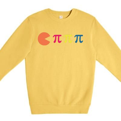 Cool Pac Man Eating Pi Premium Crewneck Sweatshirt