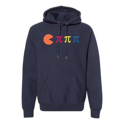 Cool Pac Man Eating Pi Premium Hoodie