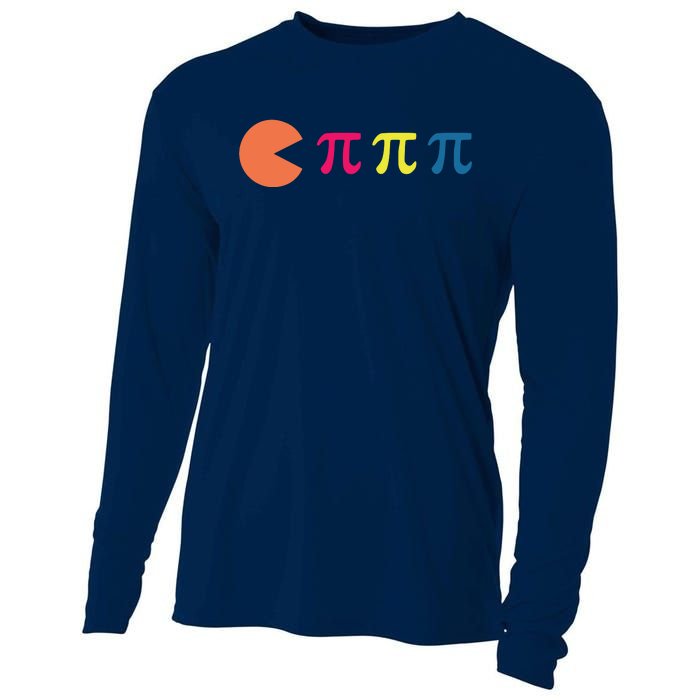 Cool Pac Man Eating Pi Cooling Performance Long Sleeve Crew