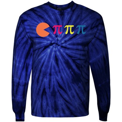 Cool Pac Man Eating Pi Tie-Dye Long Sleeve Shirt