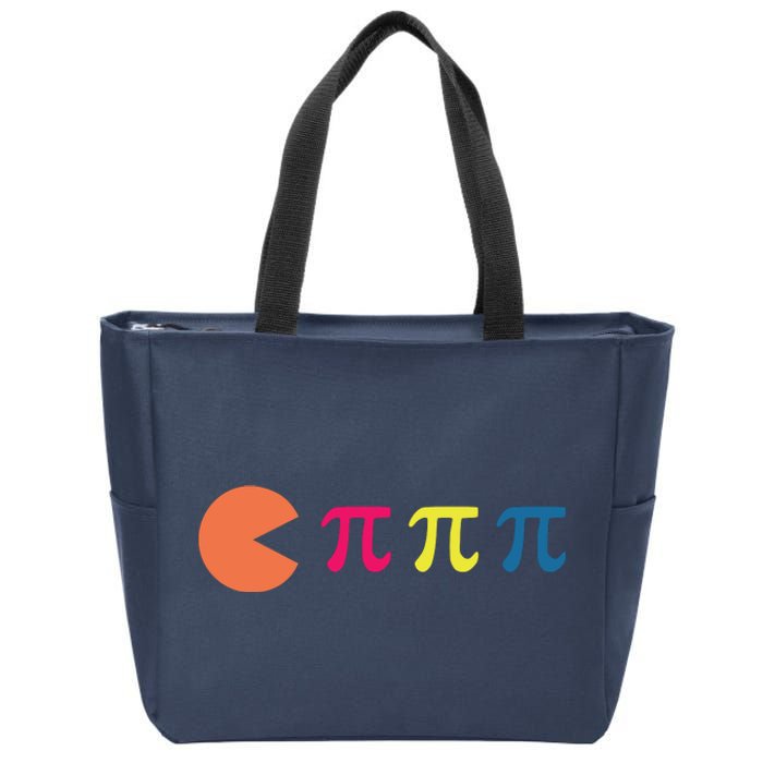 Cool Pac Man Eating Pi Zip Tote Bag