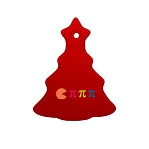 Cool Pac Man Eating Pi Ceramic Tree Ornament