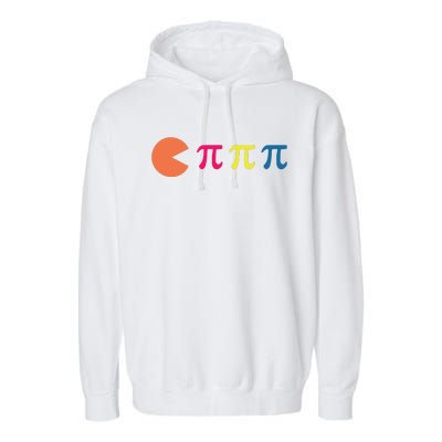 Cool Pac Man Eating Pi Garment-Dyed Fleece Hoodie