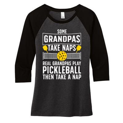 Cool Pickleball Men Grandpa Paddle Sport Pickleball Player Women's Tri-Blend 3/4-Sleeve Raglan Shirt