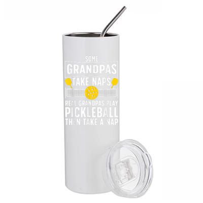 Cool Pickleball Men Grandpa Paddle Sport Pickleball Player Stainless Steel Tumbler