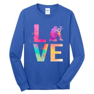 Colorful Paintball Mom Funny Gift Paintball Gift Tall Long Sleeve T-Shirt