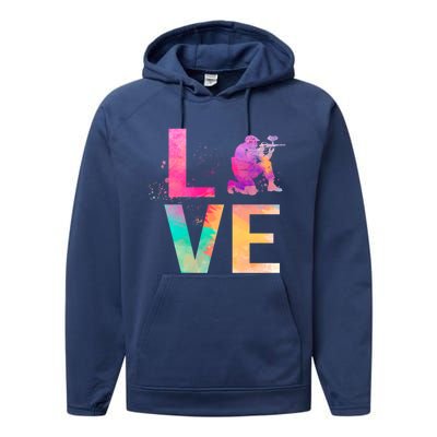 Colorful Paintball Mom Funny Gift Paintball Gift Performance Fleece Hoodie