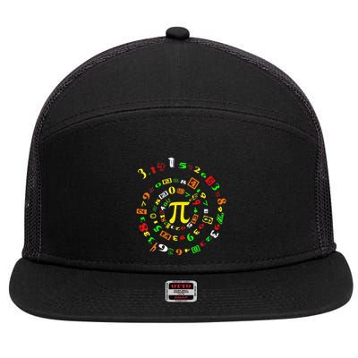 Cutie Pi Math Science Teacher 3 14 Funny Pi Day 7 Panel Mesh Trucker Snapback Hat