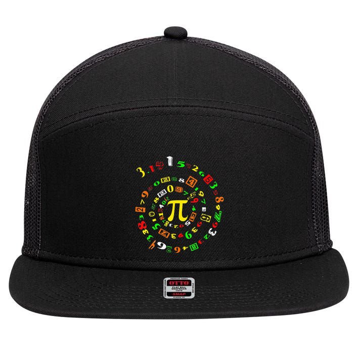 Cutie Pi Math Science Teacher 3 14 Funny Pi Day 7 Panel Mesh Trucker Snapback Hat
