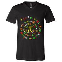Cutie Pi Math Science Teacher 3 14 Funny Pi Day V-Neck T-Shirt