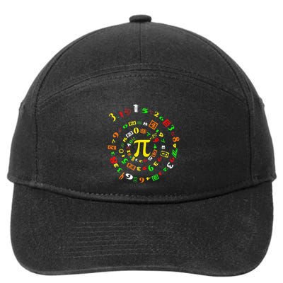 Cutie Pi Math Science Teacher 3 14 Funny Pi Day 7-Panel Snapback Hat