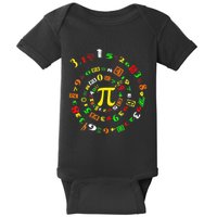 Cutie Pi Math Science Teacher 3 14 Funny Pi Day Baby Bodysuit