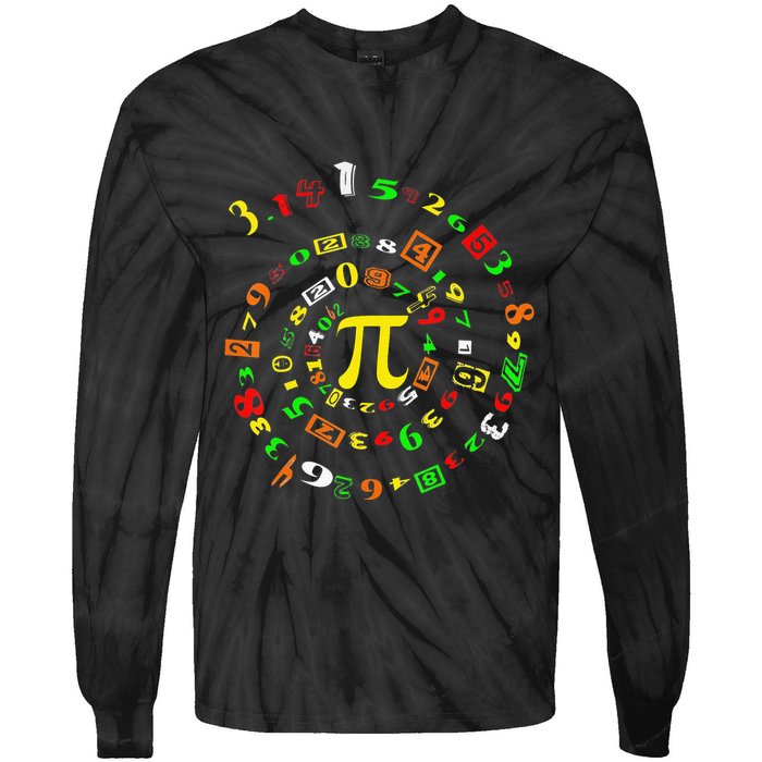 Cutie Pi Math Science Teacher 3 14 Funny Pi Day Tie-Dye Long Sleeve Shirt