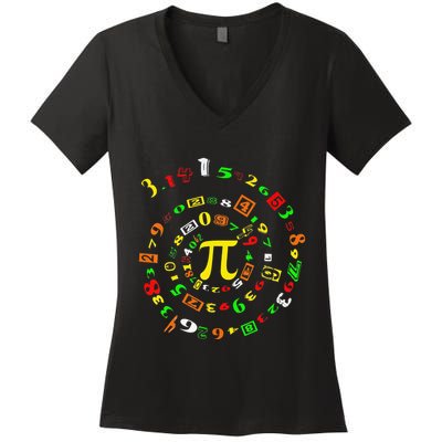 Cutie Pi Math Science Teacher 3 14 Funny Pi Day Women's V-Neck T-Shirt