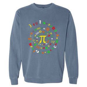 Cutie Pi Math Science Teacher 3 14 Funny Pi Day Garment-Dyed Sweatshirt