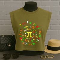 Cutie Pi Math Science Teacher 3 14 Funny Pi Day Garment-Dyed Women's Muscle Tee
