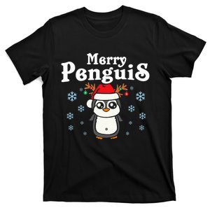 Christmas Penguin Merry Penguis Funny Santa Norwegian Bird T-Shirt