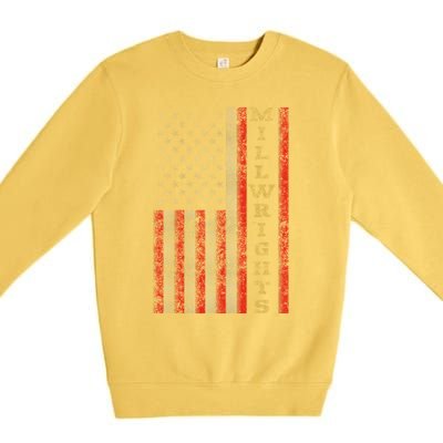 Cool Patriotic Millwrights Us Flag Cute Gift Premium Crewneck Sweatshirt