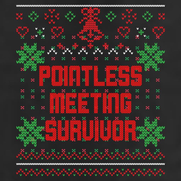 Christmas Pointless Meeting Survivor Ugly Gift 11oz C Handle Ceramic Mug