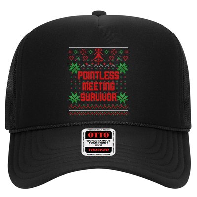 Christmas Pointless Meeting Survivor Ugly Gift Trucker Hat