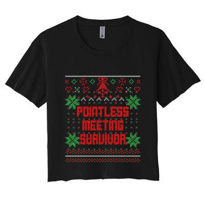 Christmas Pointless Meeting Survivor Ugly Gift Crop Top