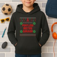 Christmas Pointless Meeting Survivor Ugly Gift Kids Hoodie