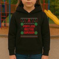 Christmas Pointless Meeting Survivor Ugly Gift Kids Hoodie
