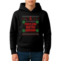 Christmas Pointless Meeting Survivor Ugly Gift Kids Hoodie