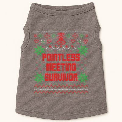 Christmas Pointless Meeting Survivor Ugly Gift Doggie Tank