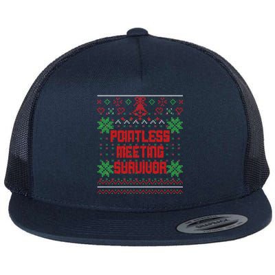 Christmas Pointless Meeting Survivor Ugly Gift Flat Bill Trucker Hat