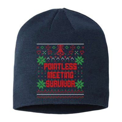 Christmas Pointless Meeting Survivor Ugly Gift Sustainable Beanie