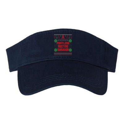 Christmas Pointless Meeting Survivor Ugly Gift Valucap Bio-Washed Visor