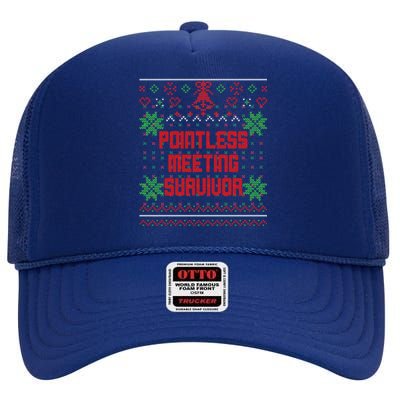 Christmas Pointless Meeting Survivor Ugly Gift High Crown Mesh Back Trucker Hat