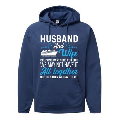 Cruising Partners Meaningful Gift Cruise Ship Husband Wife For Life Gift Performance Fleece Hoodie