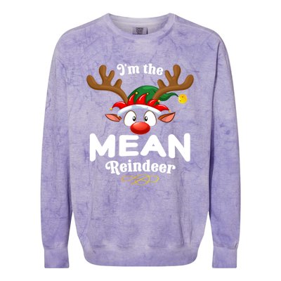 Christmas Pjs Mean Xmas Reindeer Matching Great Gift Colorblast Crewneck Sweatshirt