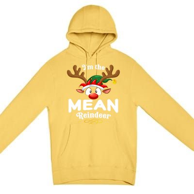 Christmas Pjs Mean Xmas Reindeer Matching Great Gift Premium Pullover Hoodie