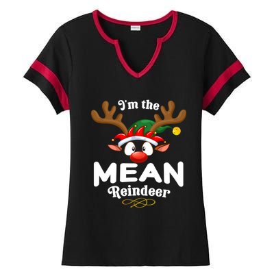 Christmas Pjs Mean Xmas Reindeer Matching Great Gift Ladies Halftime Notch Neck Tee