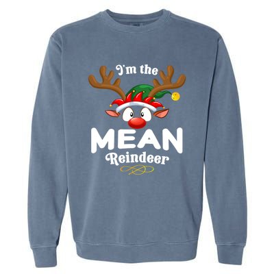 Christmas Pjs Mean Xmas Reindeer Matching Great Gift Garment-Dyed Sweatshirt