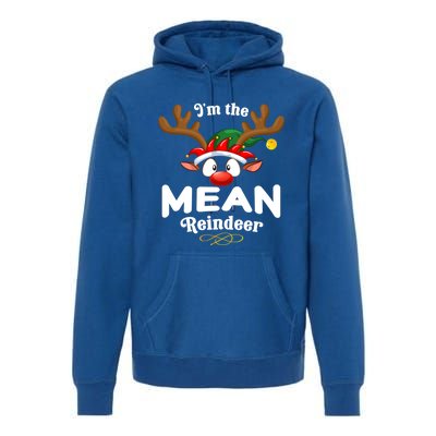 Christmas Pjs Mean Xmas Reindeer Matching Great Gift Premium Hoodie