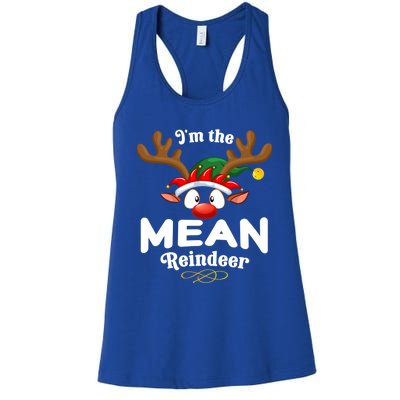 Christmas Pjs Mean Xmas Reindeer Matching Great Gift Women's Racerback Tank