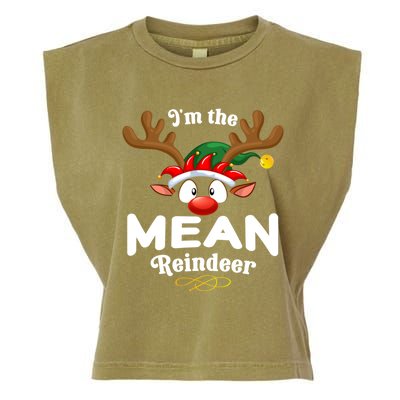 Christmas Pjs Mean Xmas Reindeer Matching Great Gift Garment-Dyed Women's Muscle Tee