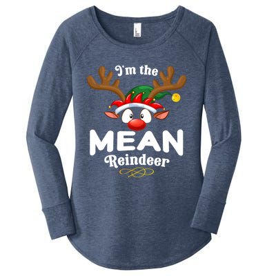 Christmas Pjs Mean Xmas Reindeer Matching Great Gift Women's Perfect Tri Tunic Long Sleeve Shirt