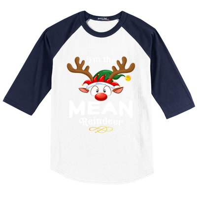 Christmas Pjs Mean Xmas Reindeer Matching Great Gift Baseball Sleeve Shirt