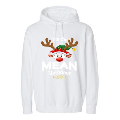 Christmas Pjs Mean Xmas Reindeer Matching Great Gift Garment-Dyed Fleece Hoodie